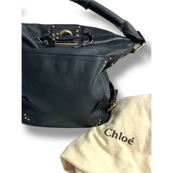 Chloe Paddington Black Leather Hobo Shoulder Bag Gold Hardware - Picture 2 of 13